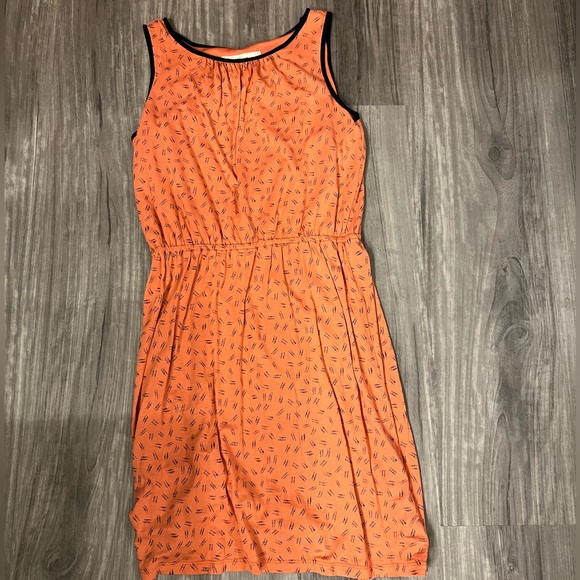 LOFT Dresses & Skirts - 🍂6/$12🍁 Great for fall!! Ann Taylor Loft Petite orange with black detail dress